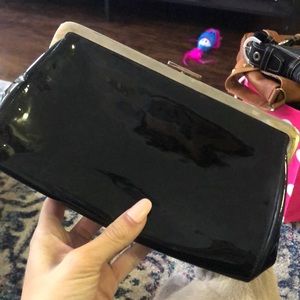 Coach clutch black patent leather